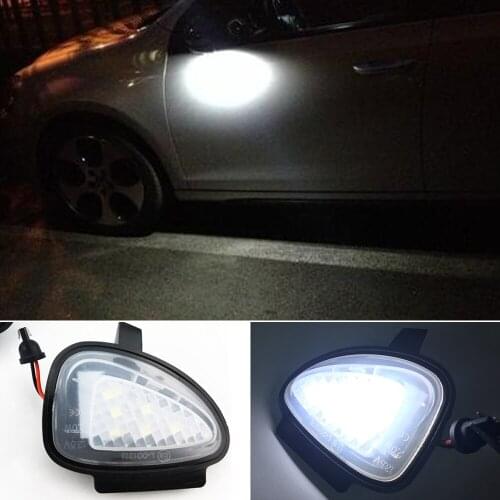 Car Flashing 2PCS Canbus Led Under Side Mirror Puddle Light Module For VW Golf MK6 6 MKVI C45 Cabriolet White Led Lamp