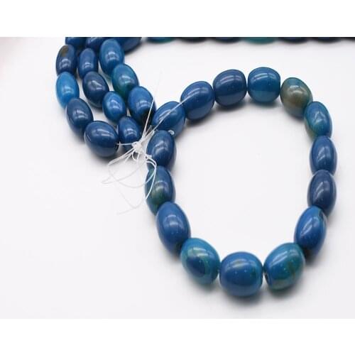 25X20MM Natural Smooth dark blue cylindrical Agate stone beads For DIY Bracelet Necklace Jewelry Making Strand 15"