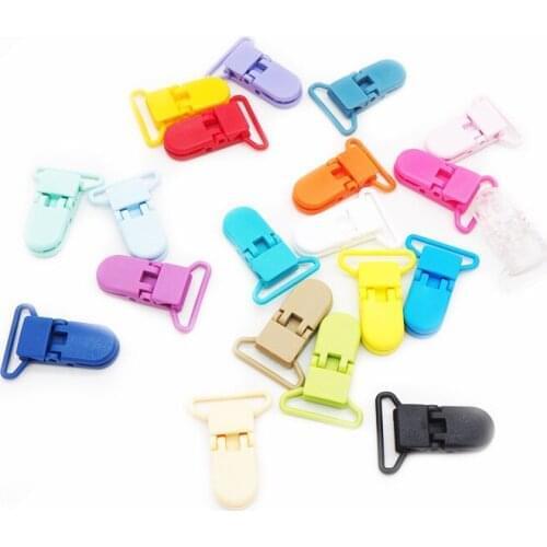 Chenkai 10PCS 25mm Plastic Baby Pacifier Clips Dummy Suspender Clips Mix Colors Soother Holder For Baby Feeding Accessories