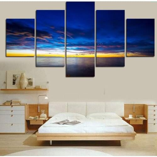 Cuadros New Arrival 2016 Hot 5 Pcs Wall Art Landscape Hd Picture Home Decoration Living Room Canvas Print Painting