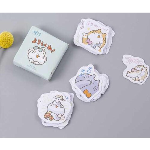 Round cat decorative sticker(1pack=45pieces)