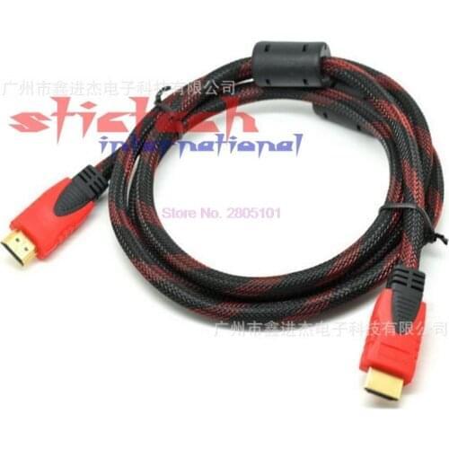 By dhl or ems 500 pcs High quality Speed 5ft 1.5M plated 1.4V HDMI Cable male to male adapter M/M 1080p 3D for HD TV LCD LED PS3