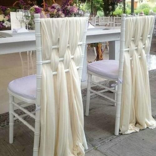 Elegant Fancy Chiffon Chair Sashes for Weddings Events Party Decoration Bridal Baby Shower Chair Sash Tulle Chair Tutu Skirt