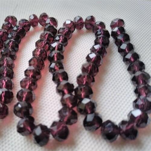 Hot sale cutting glass bead 40 cm each roll ,purple color cutting glass beads for bracelet 8mm 72 pcs per roll free shipping