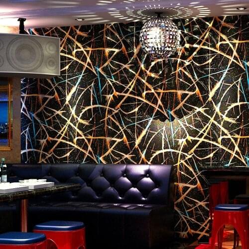 Personality Fashion Glitter Wallpaper Modern Gold Foil Thicken Wall Paper KTV Bar Clubs Theme Hotel Background Wall Decor Rolls