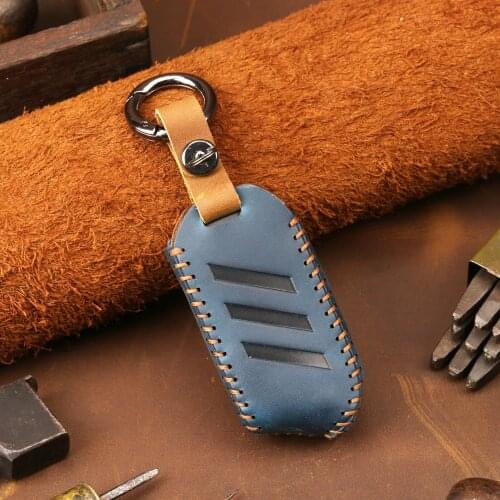Leather Car Remote Key Case Keychain Cover For KIA Sportage Stinger Ceed Sorento Cerato Forte R Stinge Accessories Car Styling