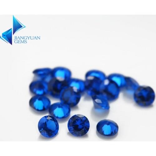 Size 1.0~3.0mm 113# Round Cut Blue Gems Synthetic Spinel Blue Stone For Jewelry