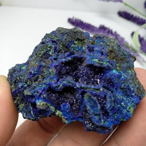 Natural azurite/malachite crystal ore mineral