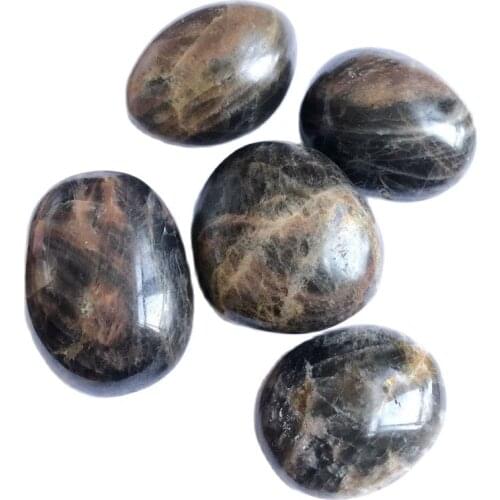 Natural stone gray moonstone play meditation reiki healing chakra polished tumbled stone gem and healing crystals