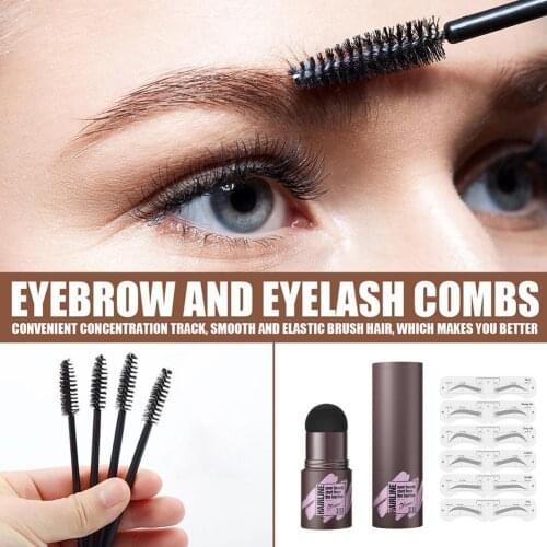 2021 New Brow Stamp Shaping Kit with 6 Reusable Eyebrow Stencils Waterproof Long Lasting Eyebrow Stencils Shaping Makeup Set
