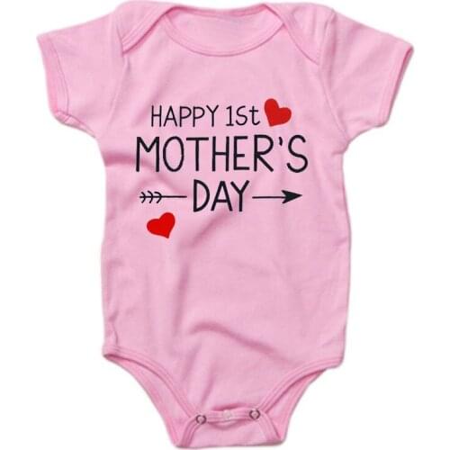 Newborn Baby Girls and Boys Clothes Letter Print Cotton Summer Rompers Jumpsuit Costume HAPPY Mothers Day Roupa Menina Kids