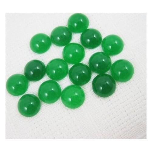 8mm grass green dyeing stone cabochon round cabochon 4110010
