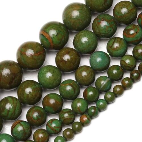 Wholesale Natural Green Jades Stone Beads Smooth Loose Round Green Phoenix Gem Stones Beads For Jewelry Making Bracelets