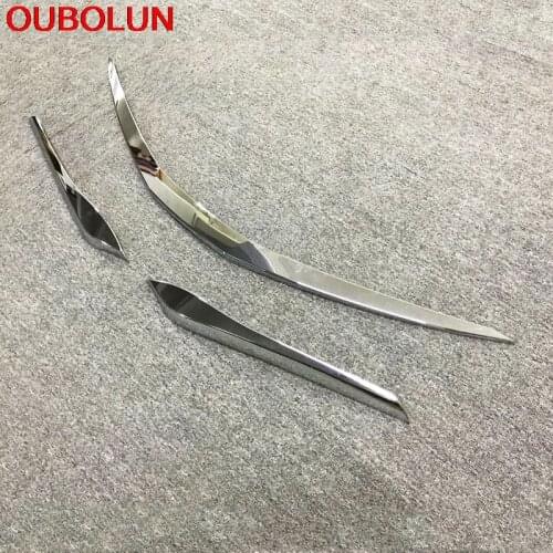 OUBOLUN 3Pcs ABS Chrome For Toyota Camry 2017 2018 Auto Front Grille Cover Trim Frame Stiker Auto Accessories Styling