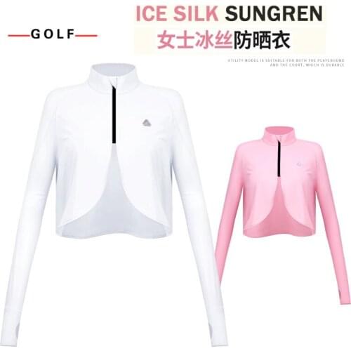 PGM Tennis Baseball Summer Sports Apparel Golf Clothing Lady Ice Silk Sunscreen Women Long Sleeve Shirts Quick Dry Breathable