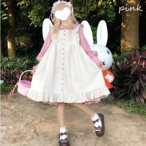 Black beige Japanese Ruffled Gretel Simpska dress Girl Lolita Dress Princess Lolita Dress falbala dress Bowknot Apron vest DRESS