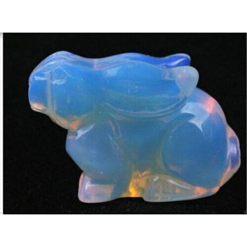 Elaborate Interesting Moonstone Hand Carved Rabbit statue