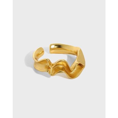 Simple Real 925 Sterling Silver Irregular Ring For Women Finger Accessories, Elegant Gold Color Rings Silver Fine Jewelry 2021