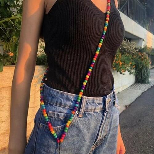 2021 New Trendy Beads Smile Heart Colorful Mobile Phone Chain CellPhone Strap Anti-Lost Lanyard For Women Jewelry Accessories