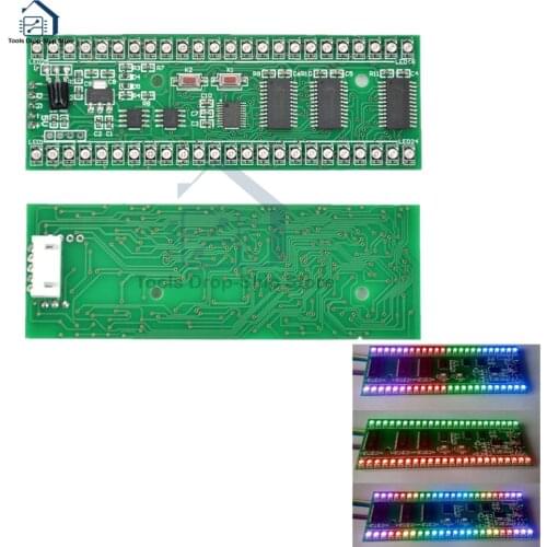 RGB MCU Adjustable Display Pattern 24 LED VU Level Indicator Meter Dual Channel Module