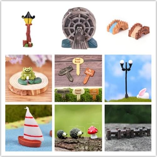 DIY Bridge Figurines Mini Resin Crafts Fairy Garden Miniatures DIY Terrarium Succulents Miniatures Micro Landscape Decoration