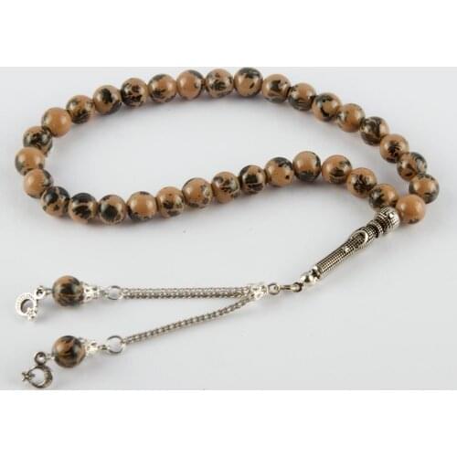 Patterned Glass Rosary 8mm