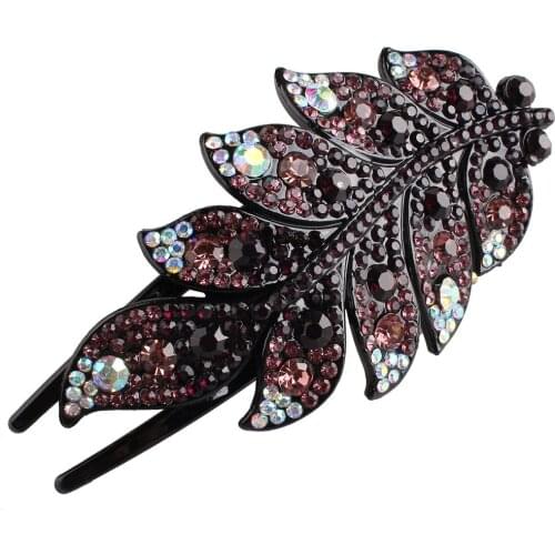 Rhinestone Colorful Hair Claw Women Fashion Shining Hair Clip Crysral Hair Accessories Girls Hairpin Headwear Floral Headwear