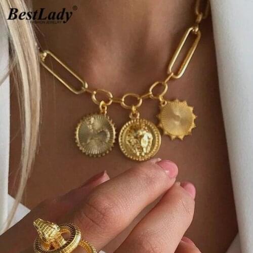 Best Lady New Vintage Sanke Necklaces for Women Punk Metal Maxi Gold Color Animal Link Chain Pendant Necklaces Dropshipping Gift
