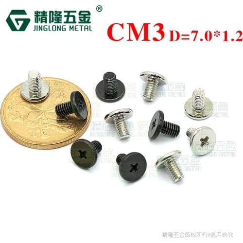 100pcs/lot M3*5 Head 7*1.2mm Stainless steel thin head (wafer head) philips machine screw computer repair screw CM3