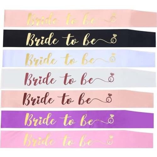 100Pcs Wedding Decorations Bridal Shower Wedding Veil Team Bride To Be Satin Sash Bachelorette Party Girl Hen Party Decoration