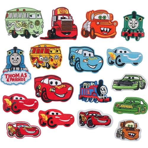 Wholesale 17pcs Disney cars cartoon animation embroidered clothes stickers ironing clothing iron patch sewing decorative patches