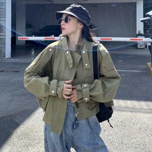 2020 sexy Hong Kong style work jacket jacket jacket womens Retro Hong Kong Style bomber top