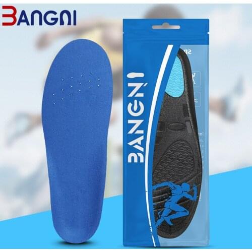 3ANGNI PU Sport Insoles Women Men GEL Pad For Feet Memory Foam Arch Support Relieve Pressure All-Day Sports Soft Light Insoles