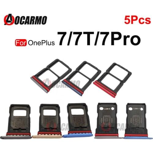 Aocarmo 10Pcs Single & Dual SIM For OnePlus 7 Pro 7T 1+7 Nano Sim Card Holder Tray Replacement Part