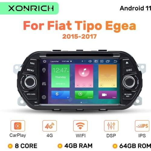 IPS DSP 64GB 1Din Android 10 Car Radio DVD For Fiat Tipo Aegea Egea 2015 2016 2017 Auto multimedia player GPS Naviagtion Stereo