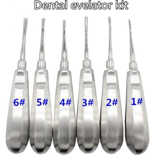 Free Shipping 6 pcs/ kit dental lab dentistry dentist dental detista equipment for teeth whitening curved root elevator