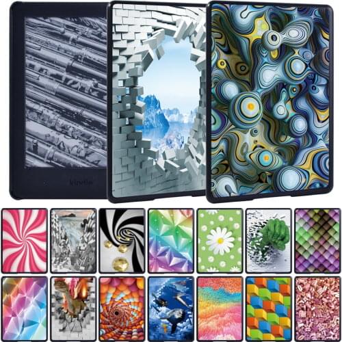 For Amazon Kindle Paperwhite 1/2/3/4/All-new Kindle (10th Gen) 2019/8th Gen 2016 Tablet 3D Print Pattern Case +pen