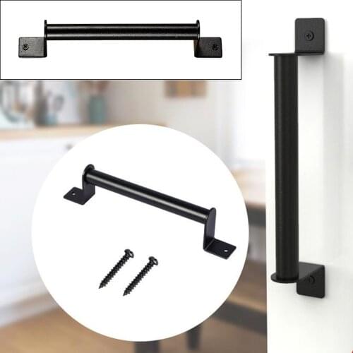 Black Sliding Barn Door Handle Carbon Steel Replacement Doors Hardware for Wooden Garden Door Shed Doors