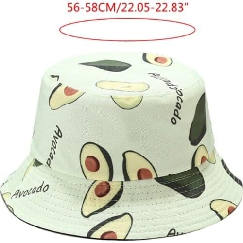 D0LF Fruit Bucket Hat in TC Fisherman Cap Travel Sunhat Reversible Outdoor Panama for Men Women with Flat Top