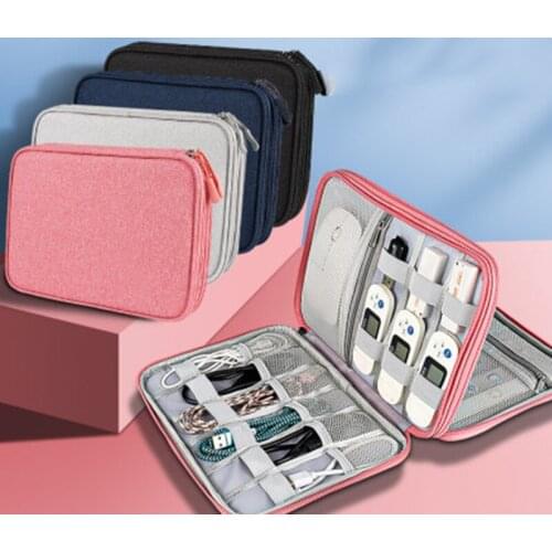 Double Layers Travel Electronic Accessories Organizer Bag Perfect Size Fit Gadget Carrying Bag For Power Bank, Data Cable