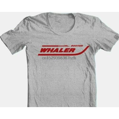 Boston Whaler T-shirt fishing boating beach ocean cotton blend graphic grey tee