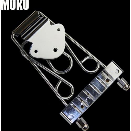 Chrome 6 String Archtop Bass/Guitar Tailpiece Bridge Bass Bridge Parts high quality metal guitar accesories