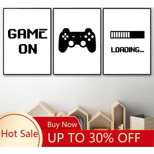 Game Loading Canvas Painting Poster Gaming Wall Art Print Gamer Quotes Wall Boys Room Decorative Picture Baby Kids room Decor