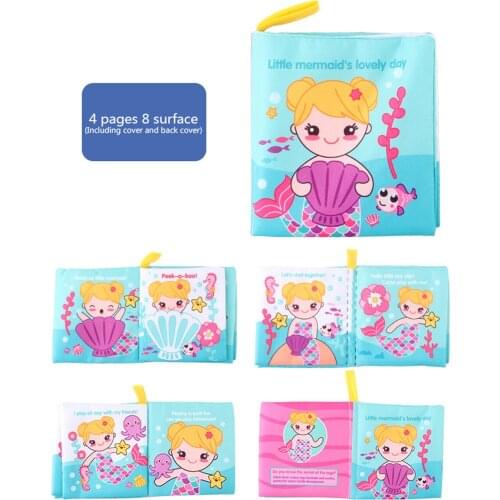 Soft Cloth Books Rustle Sound Infant Books Baby Books Quiet Books Educational Stroller Rattle Toys for Newborn Baby 0-12 month