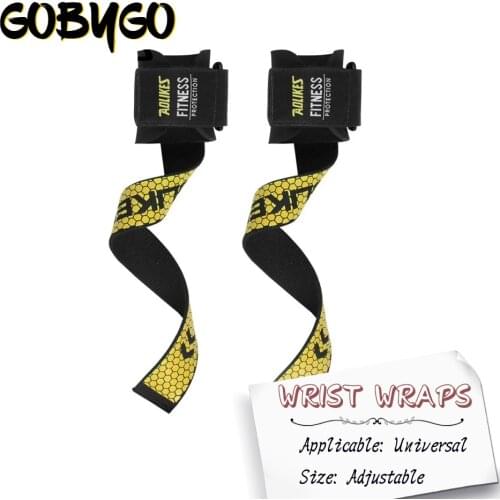 AOLIKES 2Pcs Weightlifting Hand Pad Wrist Wraps Straps Gloves Men Gym Support Lifting Grip Belt Training Fitness Weight Bodybuil