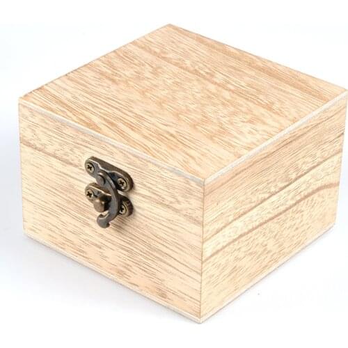 Square Unpainted Wood Watch Case Jewelry Box Holder for Gadgets