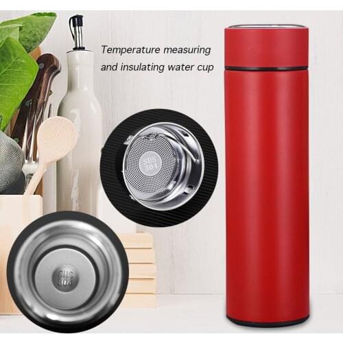 Multi-color Smart Temperature Insulation Water Bottle 500ml Stainless Steel Led Vacuum Cup Digital Display Portable Drink Bottle