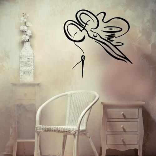 Sewing Wall Decal Tailor Decor Atelier Fashion Shop Vinyl Art Window Mural Non-toxic Material Wall Stickers Posters A534