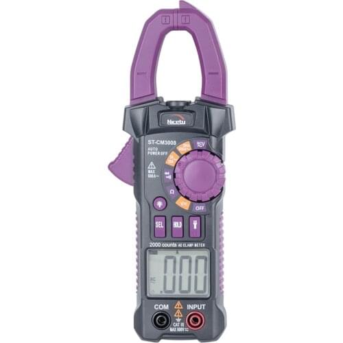 Nicetymeter ST-CM3008 Digital Clamp Meter 600A AC Current AC/DC Voltage True RMS Auto Range VFD Capacitance NCV Tester Ammeter