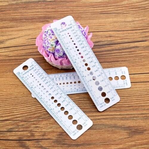 New UK US Canada Sizes Knitting Accessories Needle Gauge Inch Sewing Ruler Tool CM 2-10mm Size Measure Sewing Tools